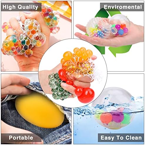 20Pack Stress Balls, Squishy Balls, Squeeze Balls for Adults, Stress Relief Balls, Prize Box Stuffers, Party Favors