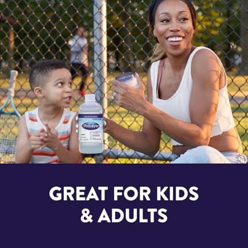 Pedialyte Electrolyte Drink, Hydration Drinks for Kids & Adults, Unflavored, 1 Liter, Pack of 4