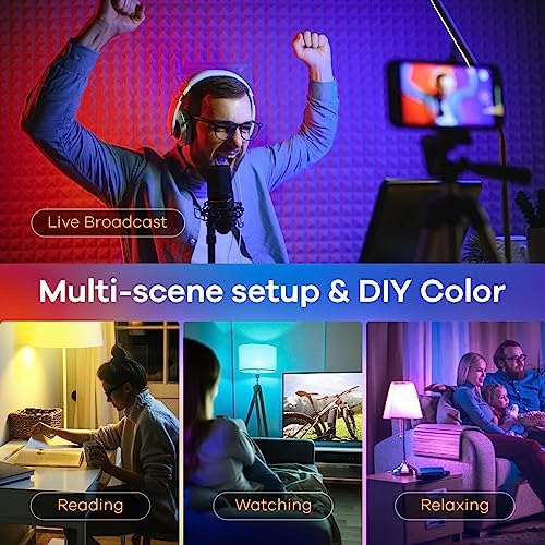 Linkind Matter Smart Light Bulb, WiFi Smart Bulbs, Work with Apple Home, Siri, Alexa, Google, SmartThings, RGTBW Color Changing Bulbs Mood Lighting, Music Sync, A19 E26 60W, 2.4Ghz WiFi 6 Pack