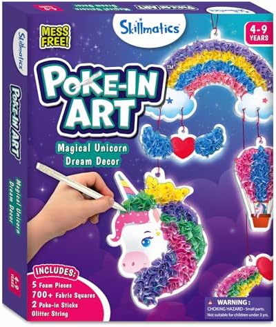 Skillmatics Poke-in Art - Magical Unicorn Dream Decor, Mess-Free Fun for Kids, DIY Wood Craft Kits, Creative Activity, Gifts for Ages 4, 5, 6, 7, 8, 9