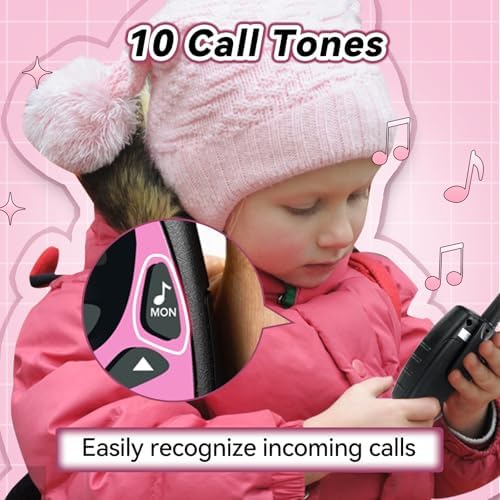 Retevis RT628 Walkie Talkies for Kids, Kids Toys for 6-12 Year Old Boy Girl, Long Range 2 Way Radio 22CH VOX,Toys Walkie Talkie for Birthday Gift, Outdoor Camping Family Trip(Black Pink 1 Pair)