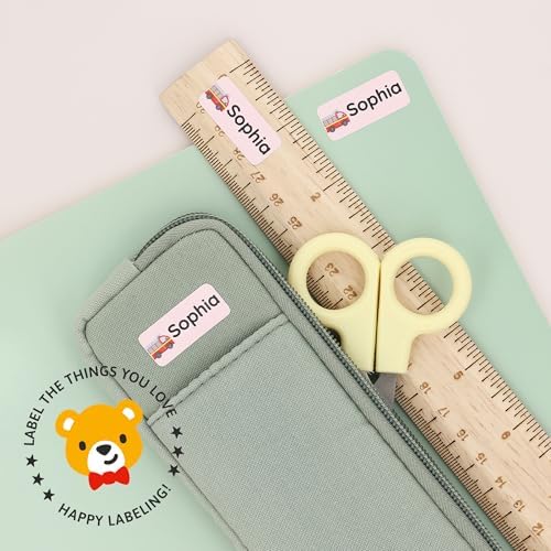 โ Personalized Name Labels for Kids (120) โ Waterproof & Durable Stickers for Clothing, School & Daycare Items - Motor