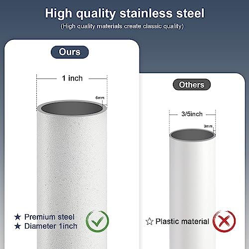 DIIG Sliding Door Security Bar,17.7-50.5inch Adjustable Locking Window Safety Bar with Rubber Tips,Diameter 1inch Window Security Bar for Home Apartment Travel (White)