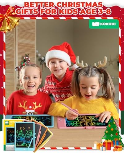 KOKODI LCD Writing Tablet, Valentines Day Gifts for Kids,10 Inch Colorful Toddler Doodle Board Drawing Tablet, Erasable Reusable Electronic Drawing Pads, Educational and Learning Toys for Kids