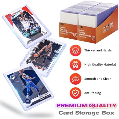 400 Card Sleeves Top Loaders for Cards, Arjiekwei 3"X4" Baseball Card Protectors Hard Plastic, Premium Toploaders Card Holder for Trading Sports Football Game Cards(200 Top Loaders + 200 Card Sleeves)