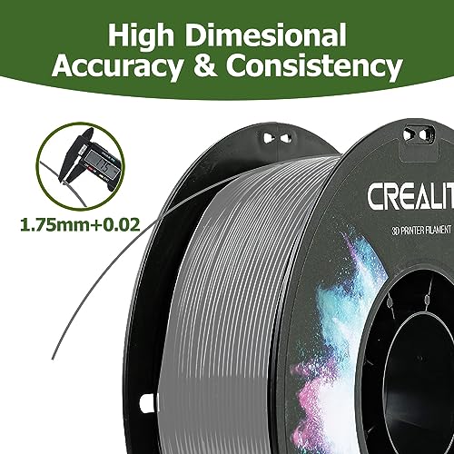 Official Creality PETG 3D Printer Filament 1.75mm 1KG (2.2lbs), High Precision, Strong Toughness, Odorless, Better Flow, Moistureproof 3D Printing CR PETG Filament, Grey