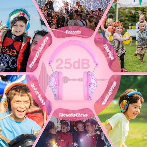 PROHEAR 032 Kids Ear Protection - Noise Cancelling Headphones Ear Muffs for Autism, Toddlers, Children - Pink
