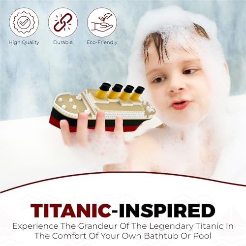 The Original 6 inch Floating Titanic Bath Toy from Tubtastic with free large Iceberg. Bath toy, Pool toy, RMS Titanic.