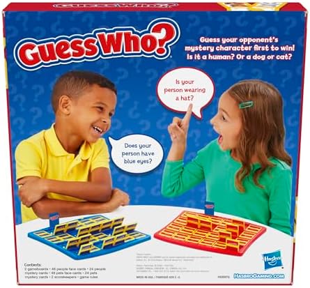 Hasbro Gaming Guess Who? Board Game, with People and Pets Cards, The Original Guessing Game for Kids, Ages 6 and Up (Amazon Exclusive)