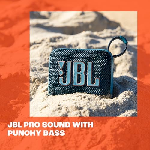 JBL Go 4 - Ultra-Portable, Waterproof and Dustproof Bluetooth Speaker, Big Pro Sound with Punchy bass, 7-Hour Built-in Battery, Made in Part with Recycled Materials (Black)