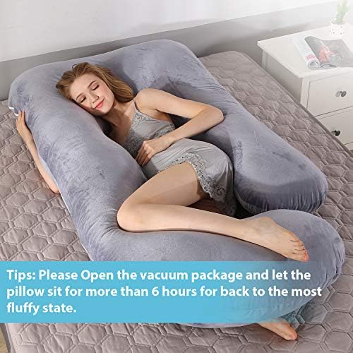 BATTOP Pregnancy Pillow for Sleeping,Full Body Maternity Pillow with Removable Washable Cover,Support for Back,HIPS,Legs,Belly for Pregnant Women