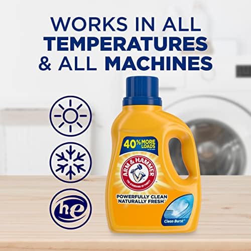 Arm & Hammer Clean Burst, 105 Loads Liquid Laundry Detergent, 105 fl oz (Pack of 2)