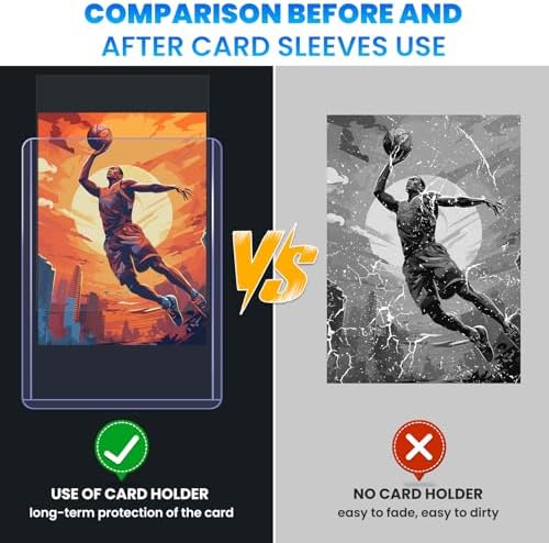 1600 Card Sleeves Top Loaders for Cards, 3" x 4" Hard Plastic Toploaders, Baseball Card Protectors, Trading Card Holder for Football Sports Cards (800 Toploaders + 800 Penny Sleeves)