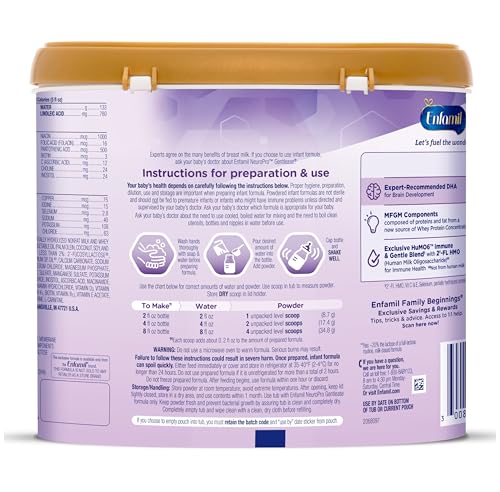 Enfamil NeuroPro Gentlease Baby Formula, Brain and Immune Support with DHA, Clinically Proven to Reduce Fusiness, Crying, Gas and Spit-up in 24 Hours, Non-GMO, 19.5 Oz
