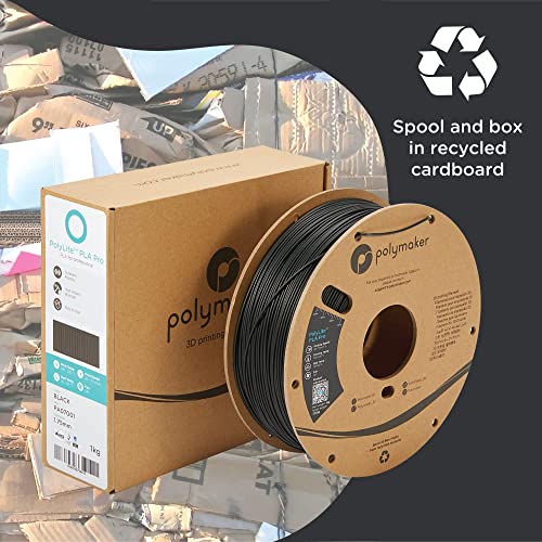 Polymaker PLA PRO Filament 1.75mm 2kg, Tough & High Rigidity Black*2 3D Printing Filament, PolyLite PLA PRO 3D Printer Filament 1.75mm, Print with Most 3D Printers