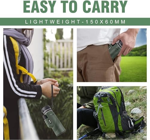 Birthday Gifts for Men Dad Him Husband Teen, 10x42 Compact Monocular Telescope, High Powered FMC & BAK4 Scope, for Fathers Day, Outdoors Survival Hiking Gear for Adventure, White Elephant Gifts