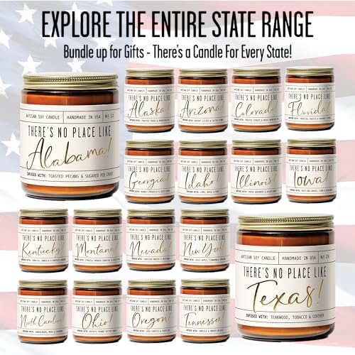 Florida Gifts, Florida Decor for Home - 'There's No Place Like Florida Candle, w/Tropical Fruits & Sugared Citrus I Florida Souvenirs I Florida State Gifts I 9oz Jar, 50Hr Burn, USA Made