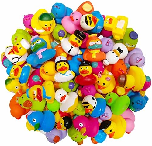 Rubber Ducks in Bulk,Assortment Duckies for Jeep Ducking Floater Duck Bath Toys Party Favors (30-Pack)