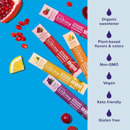 Ultima Replenisher Daily Electrolyte Powder Drink Mix – Sugar Free – Original Variety, 20 Stickpacks – Hydration Packets with 6 Electrolytes and Minerals – Keto Friendly, Vegan, Non-GMO