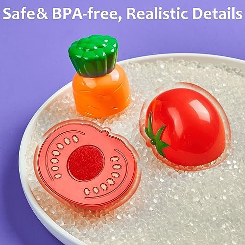 Pretend Play Food for Kids Kitchen - 78Pc Cutting Toy Food with Storage Bag, Food Toys with Veggies, Fruits, Fake Food with Pizza Toy, Pretend Food, Play Kitchen Accessories, Boys Girls Gift