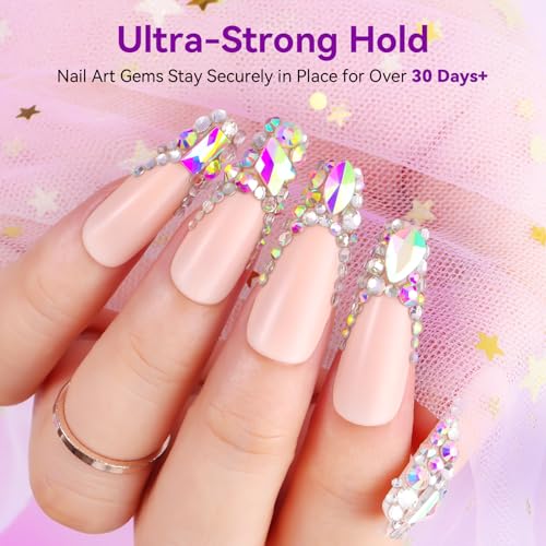 Makartt Rhinestone Glue for Nails 12PCS 30ML, Super Strong Gel Adhesive for Nail Salon, 3D Nail Art, Gem Jewelry & Nail Charm Decoration