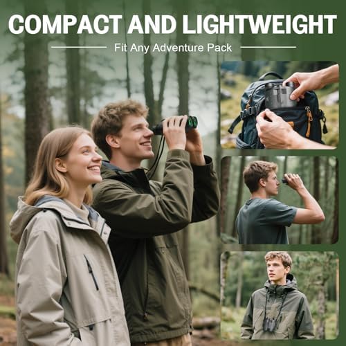 25x32 Binoculars for Adults Kids Compact - DEESOO High Powered Bird Watching Binoculars Lightweight with Small Size for Hunting Traveling Sports Hiking