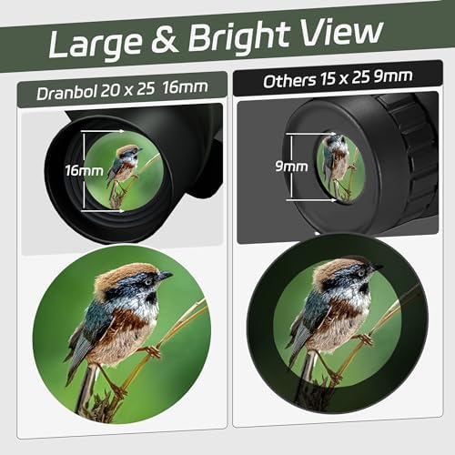 20X25 Small Binoculars for Adults and Kids, Large Eyepiece Binoculars for Bird Watching Easy Focus, Pocket High Powered Opera Glasses for Concert, Cruise Ship, Travel Must Have