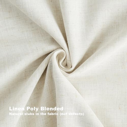 Vision Home Natural Pinch Pleated Full Blackout Curtains Linen Blended Room Darkening Window Curtains 90 inch for Living Room Bedroom Thermal Insulated Pinch Pleat Drapes with Hooks 2 Panel 40"Wx90"L