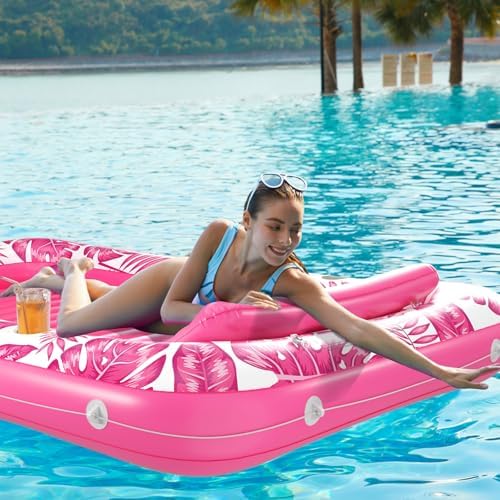 Inflatable Tanning Pool Lounger Float - Jasonwell 4 in 1 Sun Tan Tub Sunbathing Pool Lounge Raft Floatie Toys Water Filled Tanning Bed Mat Pad for Adult Blow Up Kiddie Pool Kids Ball Pit Pool