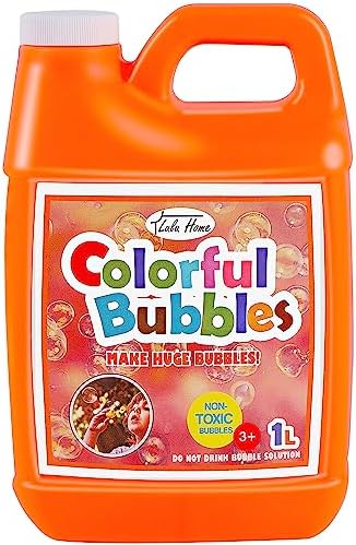 Lulu Home Concentrated Bubble Solution, 1 L/ 33.8 OZ Refill for Bubble Machines, Giant Wands, and Blowers - Up to 2.5 Gallons for Kids' Birthday Parties