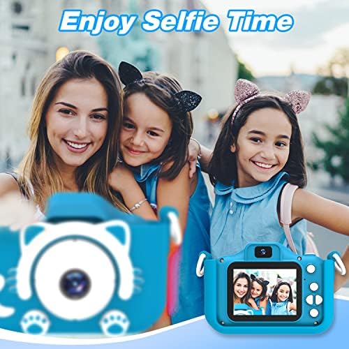 Goopow Kids Camera Toys for 3-8 Year Old Girls Boys,Children Digital Video Camcorder Camera with Cartoon Soft Cover, Best Chritmas Birthday Festival Gift for Kids - 32G SD Card Included