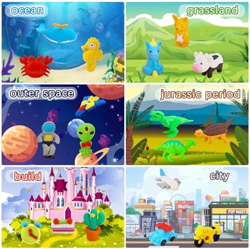 151Pcs Animal Erasers Desk Pets for Kids Animal Pencil Erasers Bulk Puzzle Eraser Toys Gifts for Classroom Prizes,Game Reward,Treasure Box,Easter Egg Fillers,Goodie Bag Stuffer,Party Favors