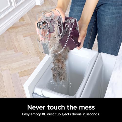 Shark HV322 Rocket Deluxe Pro Corded Stick Vacuum with LED Headlights, XL Dust Cup, Lightweight, Perfect for Pet Hair Pickup, Converts to a Hand Vacuum, with Pet Attachments, Bordeaux/Silver