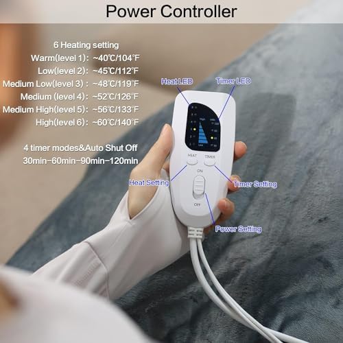 Heating Pad-Electric Heating Pads for Back,Neck,Abdomen,Moist Heated Pad for Shoulder,Knee,Hot Pad for Pain Relieve,Dry&Moist Heat & Auto Shut Off(Light Purple, 33''×17'')