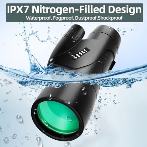 Gosky Monoculars Telescope, 15x55 HD Monocular for Adult with BAK4 Prism & FMC Lens, Lightweight Monocular with Smartphone Adapter Suitable for Bird Watching Hunting (Black)