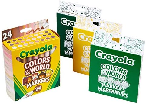 Crayola Colors of the World Markers - 6 Pack (24ct), Bulk Skin Tone Marker Set for Kids, Art Marker, Classroom Must Have, Ages 3+