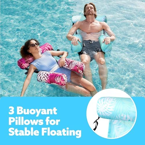 SLOOSH Inflatable Pool Floats Adult,2 Packs Floating Lounge Chairs,Blow up Pool Noodles for Adult Heavy Duty,Floating Chair for Party Summer Water Beach Lake Fun