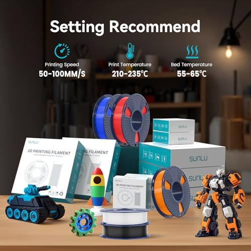 SUNLU 3D Printer Filament PLA Plus 1.75mm, SUNLU Neatly Wound PLA Filament 1.75mm PRO, PLA+ Filament for Most FDM 3D Printer, Dimensional Accuracy +/- 0.02 mm, 1 kg Spool(2.2lbs), Ceramic