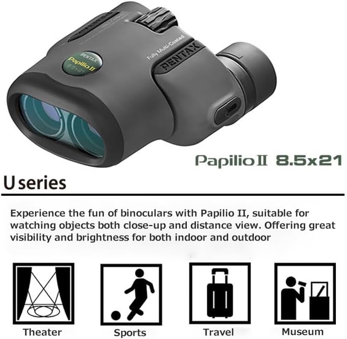Pentax 8.5x21 U-Series Papilio II Binocular suitable for watching objects both close-up and far away