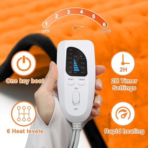 Heating Pad,Electric Heating Pads for Back,Hot Heated Pad for Abdomen,Shoulder,Knee,Multiple Temp and Auto Shut Off