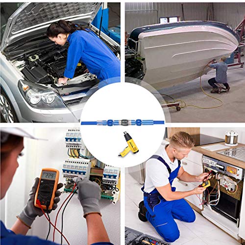 Kuject 420PCS Solder Seal Wire Connectors, Self-Solder Heat Shrink Butt Connector Solder Sleeve Waterproof Insulated Electrical Butt Splice Wire Terminals for Marine Automotive Boat Truck Wire Joint