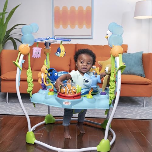 Bright Starts Disney Baby Finding Nemo Sea of Activities Baby Activity Center Jumper with Interactive Toys, Lights, Songs & Sounds, 6-12 Months (Blue)