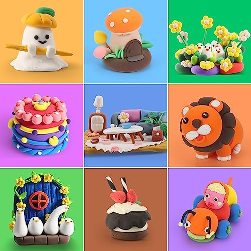 Air Dry Clay, 100 Colors Modelling Clay for Kids, Safe & Non-Toxic, DIY Model Art & Crafts Toys with Sculpting Tools, Home Party Favors, Birthday & Christmas Gifts for Ages 3-12 Boys & Girls