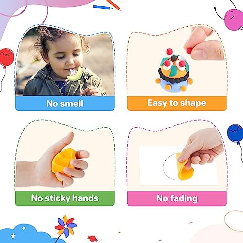 Air Dry Clay 66 Colors, Modeling Clay for Kids, DIY Model Magic Clay, Molding Clay Kit with Sculpting Tools, Non-Sticky Soft and Super Light, Arts and Crafts Gift for Boys Girls Kids.