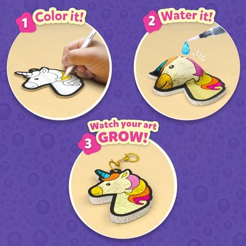 Skillmatics 3D Art Kit - Aqua Puffs Princesses & Unicorns, Mess-Free Paint by Number Craft for Kids, DIY Color & Inflate Activity, Travel & Creative Gift for Girls & Boys Ages 4, 5, 6, 7, 8, 9, 10