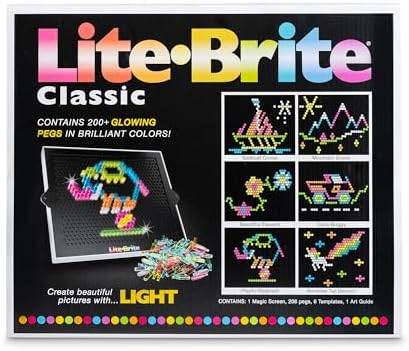 Lite Brite Classic, Favorite Retro Toy - Create Art with Light, STEM, Educational Learning, Holiday, Birthday, Gift, Boys, Kid, Toddler, Girls Age 4+