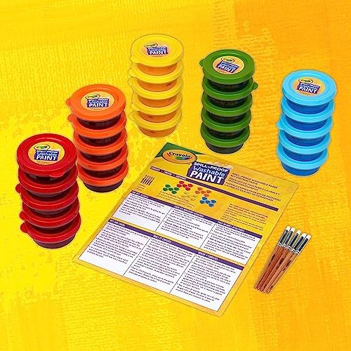 Crayola Spill Proof Paint Set (25ct), Washable Paint for Kids, Kids Craft Supplies, Holiday Gift for Toddlers & Kids, Nontoxic, 3+