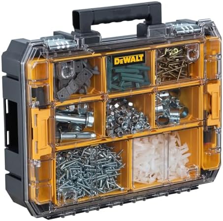 DEWALT TSTAK Tool Organizer, Small Parts Tool Box with Removable Compartments (DWST17805)