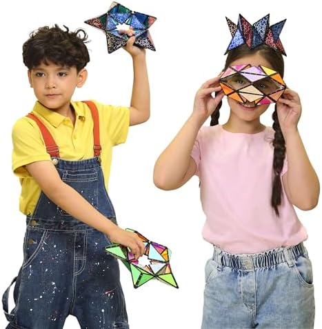 TOSY Magnet Pyramid Glow - 1 Cube Transforms into 1 Billion Shapes, 12 Pieces, 243 Rare Earth Magnets, Glowing, Holographic Design Magnet Tiles Creative Puzzle STEM/STEAM Toy