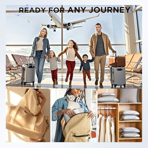 10 Set Compression Packing Cubes for Travel Essentials,Compressible Expandable Packing Cubes for Suitcase,OlarHike Luggage Organizer Bags for Travel,Handy Helper for Organizing Clothes(White)